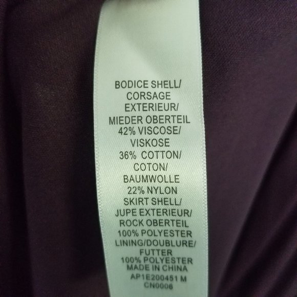 adrianna papell one shoulder lace stretch tulle gown currant size 6 - Picture 9 of 9